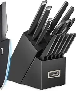 Kitchen Knife Set One-piece Molding 15PCS, German High Carbon Stainless