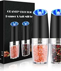 Gravity Electric Pepper and Salt Grinder Set, Adjustable Coarseness,